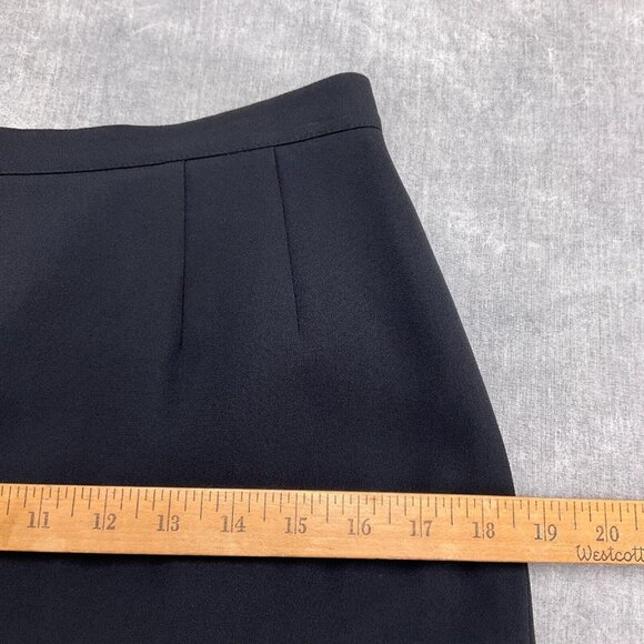 Le Suit Skirt Set Women 8 36/27Wx24L Black‎ Crepe Double Breasted Career Classic - Picture 12 of 15